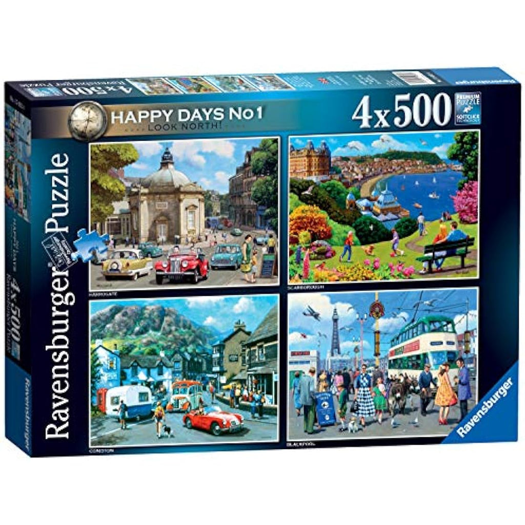 Ravensburger Look North 4x 500 Piece Jigsaw Puzzles - Nostalgic England