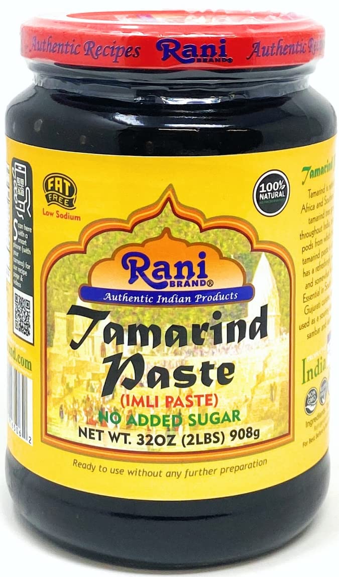 Rani Tamarind Paste Puree (Imli) - 32oz Bulk Glass Jar, No Added Sugar