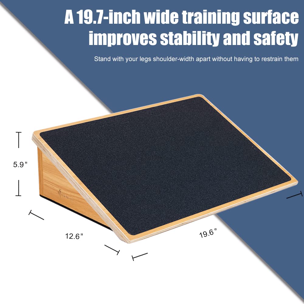 StrongTek Wooden Slant Board for Squats - 1000 Lbs Capacity Incline Board
