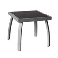 Jarder Square Garden Coffee Side Table - Aluminium & Tempered Glass