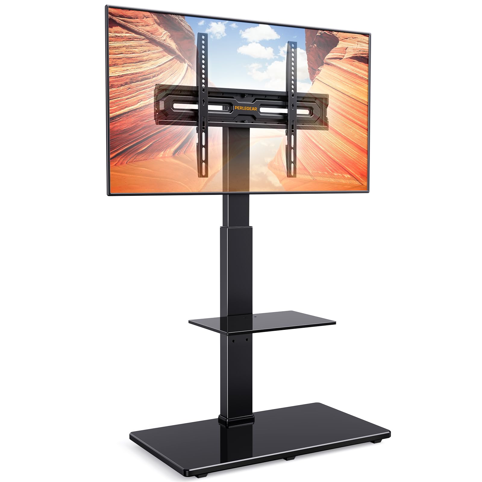 Perlegear TV Floor Stand | Swivel & Tilt Mount for 30-70 inch TVs
