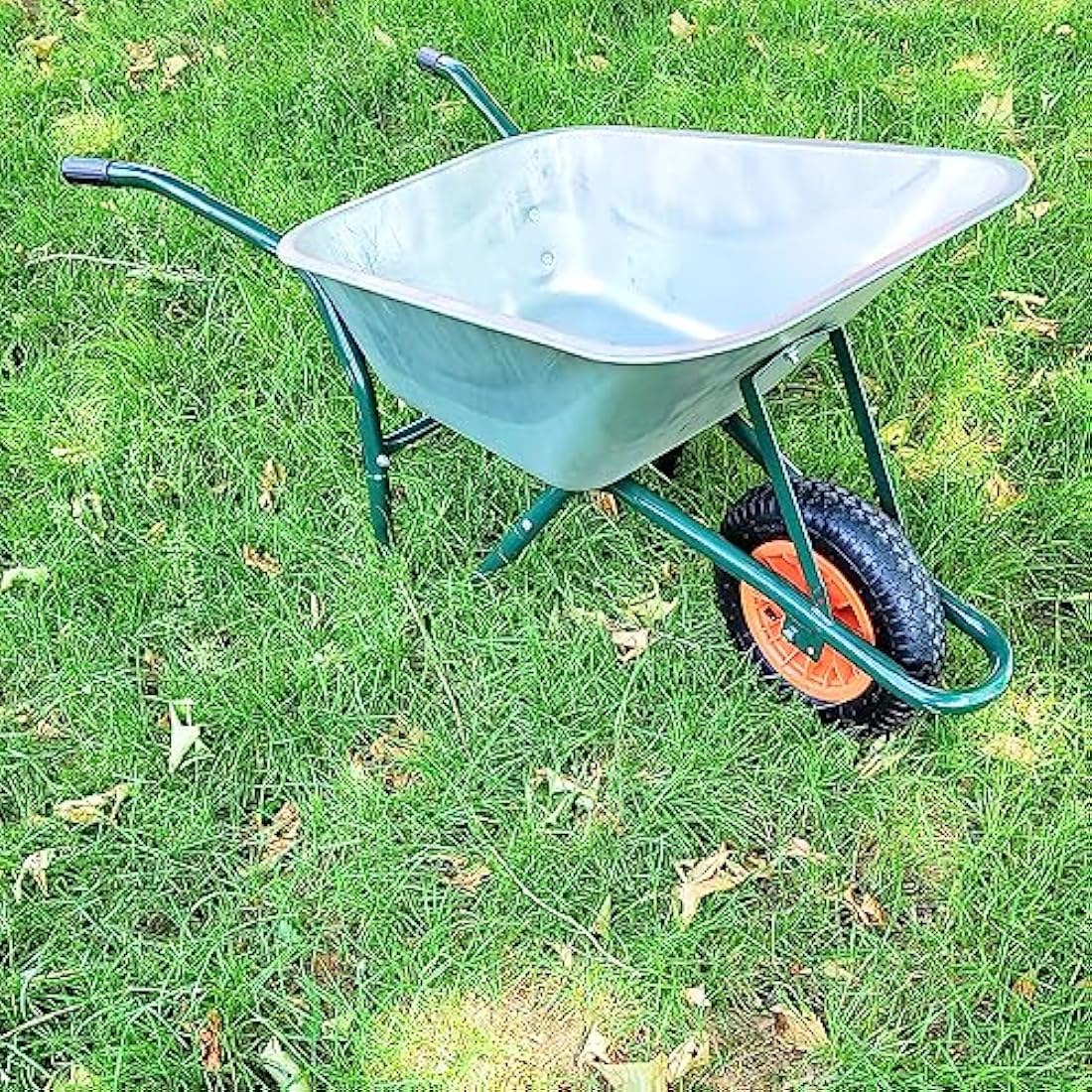 100L Galvanised Steel Garden Wheelbarrow – Pneumatic Tyre