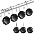 Yapicoco Shower Curtain Hooks – 12PC Rust-Resistant Rhinestone Rings