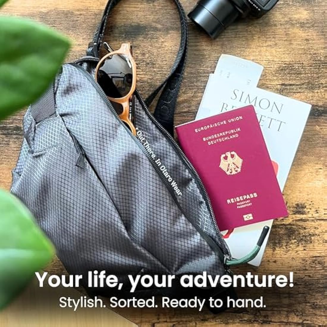OTARO Waterproof Nylon Bum Bag – Grey Unisex Waist Pack for Hiking