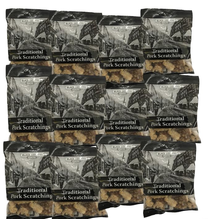 Black Country Snacks Pork Scratchings – Authentic Keto Snack 70g x 12