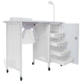 Kalolary Mobile Manicure Table with Dust Collector, LED Lamp & 4 Drawers