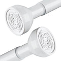 Stainless Steel Tension Shower Curtain Rod, 125-205cm White