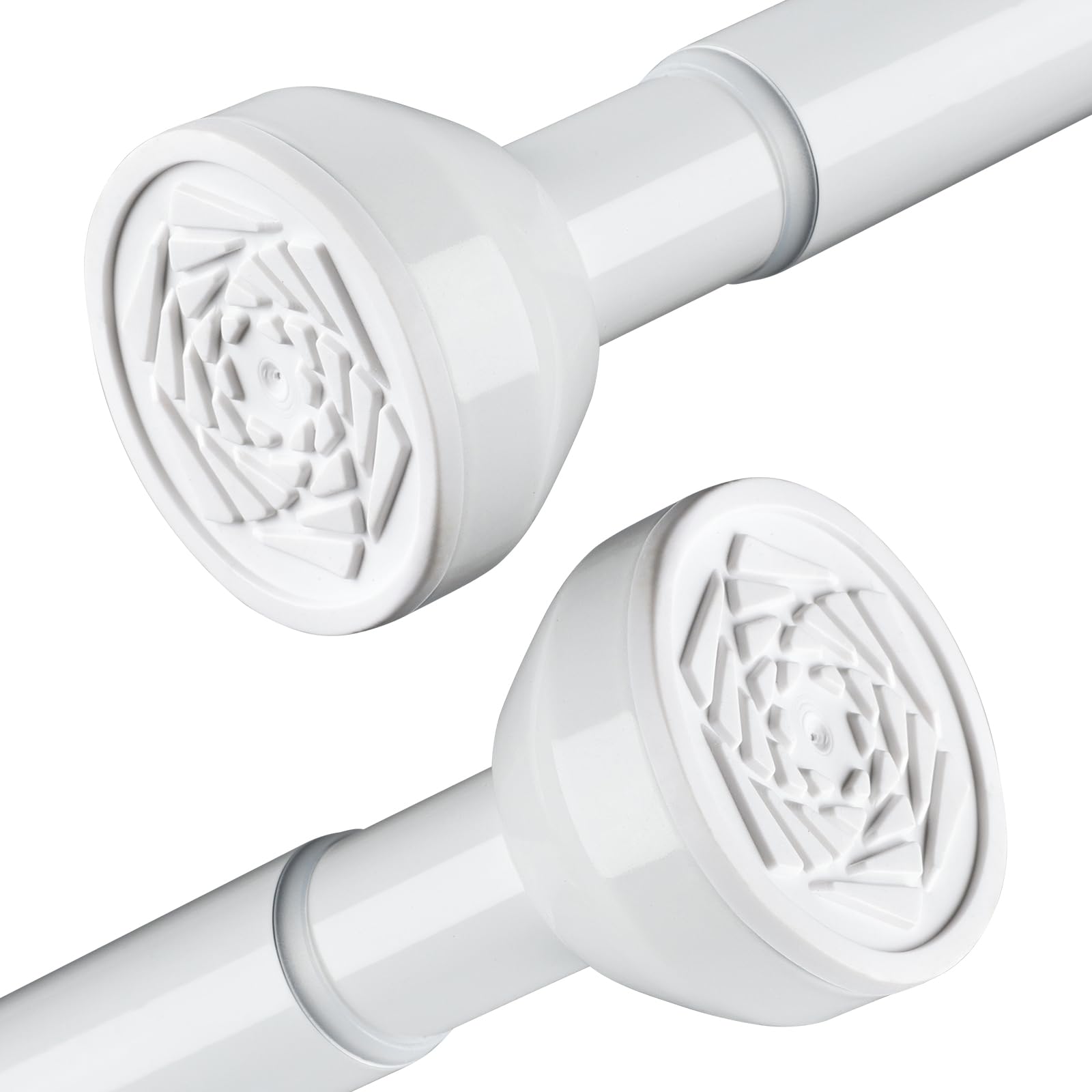 Stainless Steel Tension Shower Curtain Rod, 125-205cm White
