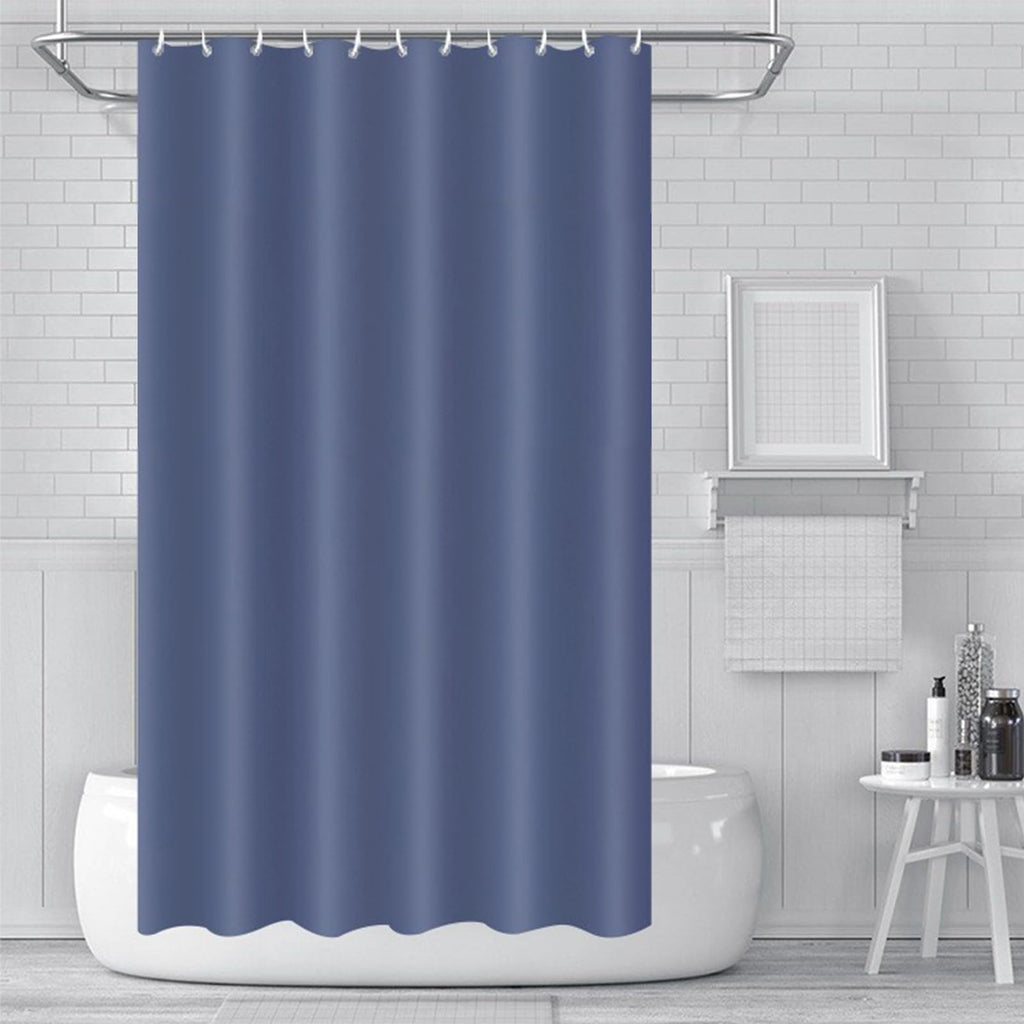 ECO Mould Proof Shower Curtain 180x180cm, Solid Grey-Blue PEVA Waterproof Heavy Duty With 3 Magnets, 12 Plastic Hooks - image 1