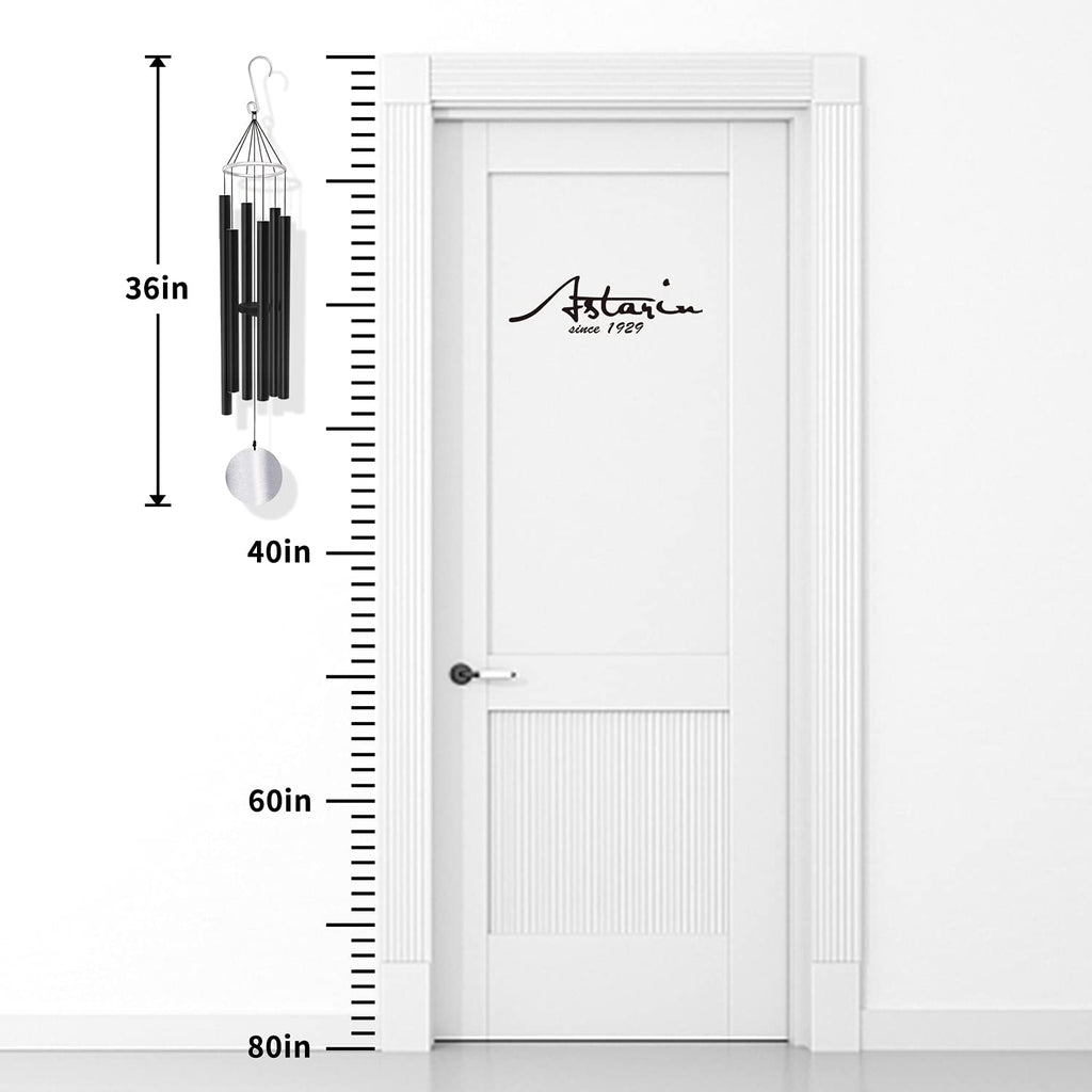 ASTARIN 36 Inch Large Wind Chimes - Deep Tone Memorial Outdoor Decor, Black