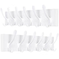 SKOLOO Wall Mount Coat Rack - 2 Pack White Pine Wood Hanger with 6 Hooks