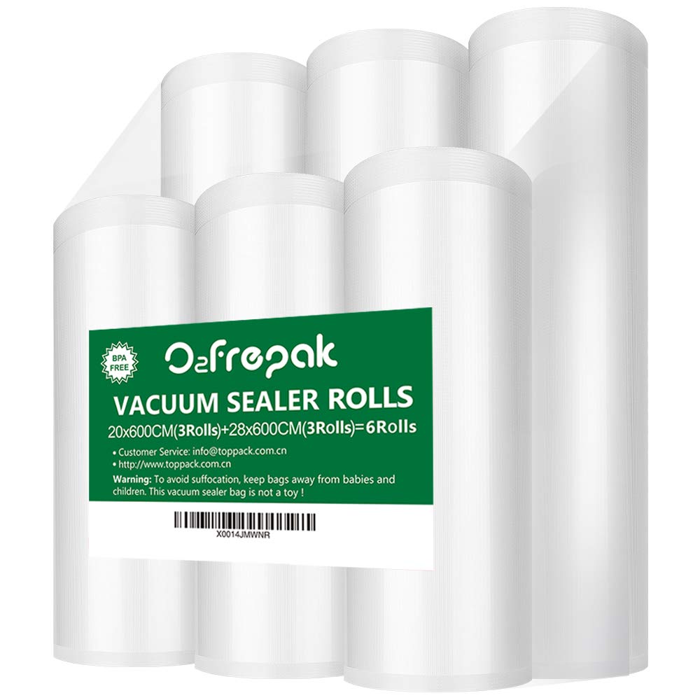 O2frepak Vacuum Sealer Bags - 6 Rolls BPA Free Food Storage Rolls