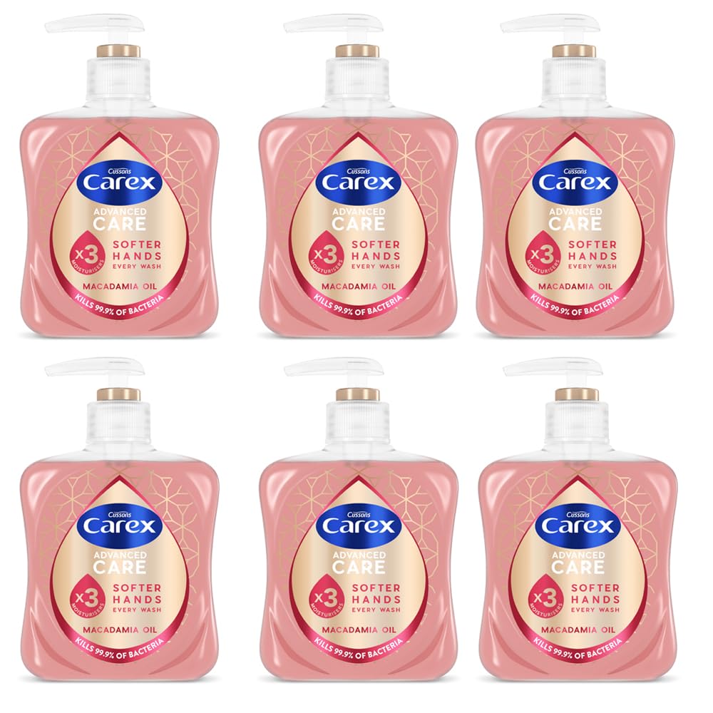 Carex Macadamia Oil Antibacterial Hand Wash - Moisturising 6 x 250ml