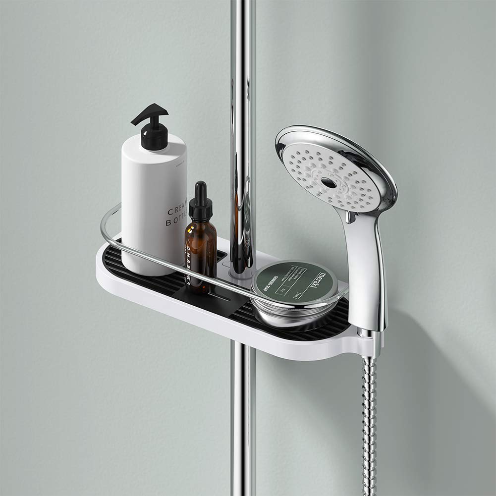 Ibergrif Bathroom Shower Shelf, No Drilling Shower Caddy for 19-25mm Rail - image 4
