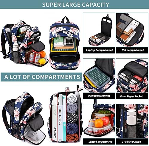 HILUSEN Travel Laptop Backpack - Water Resistant Work Bag with USB Port