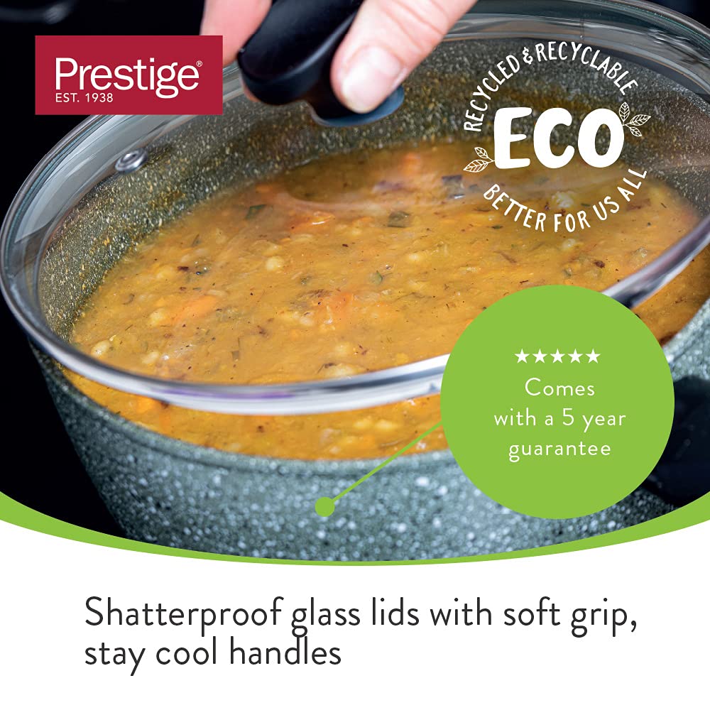 Prestige Eco Non-Stick 3 Piece Pan Set & Lid | Induction Ready Cookware