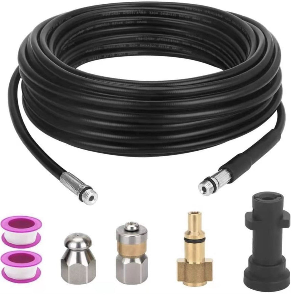 YUET 20M High Pressure Washer Sewer Jetter Kit for Karcher & LAVOR