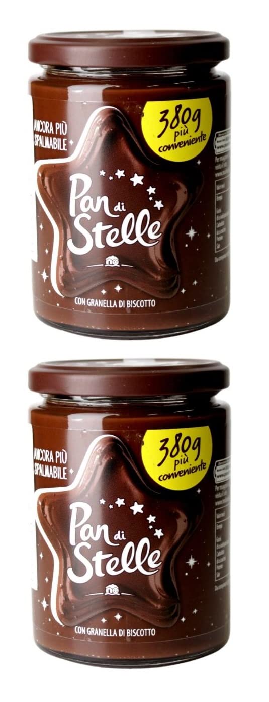 Pan di Stelle Hazelnut and Cocoa Spread with Biscuit Grain - 2 x 330g