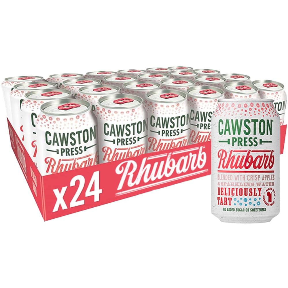 Cawston Press Rhubarb Sparkling Juice Drink - 330ml Cans (Pack of 24)