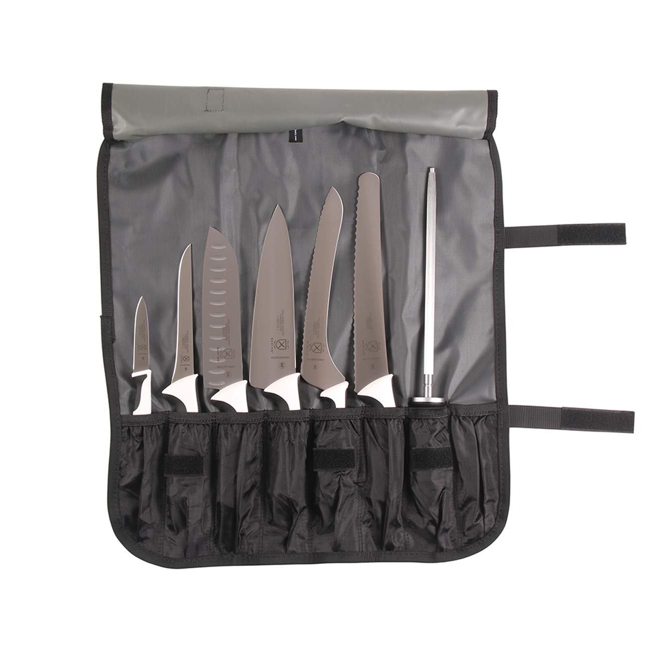 Mercer Culinary Millennia 8-Piece Knife Set | Japanese Steel, White