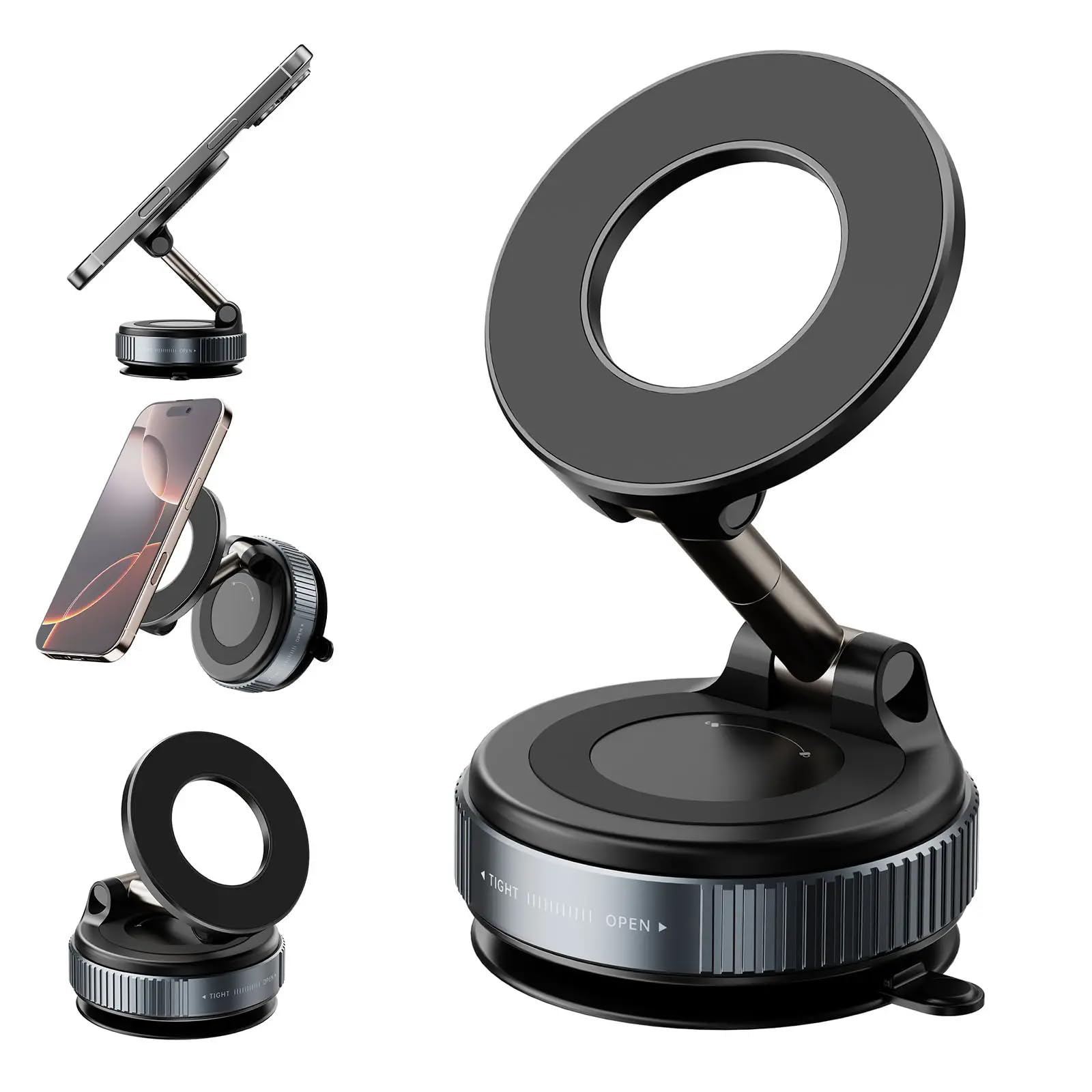 TECNO Magnetic Vacuum Car Phone Holder | MagSafe Suction Mount