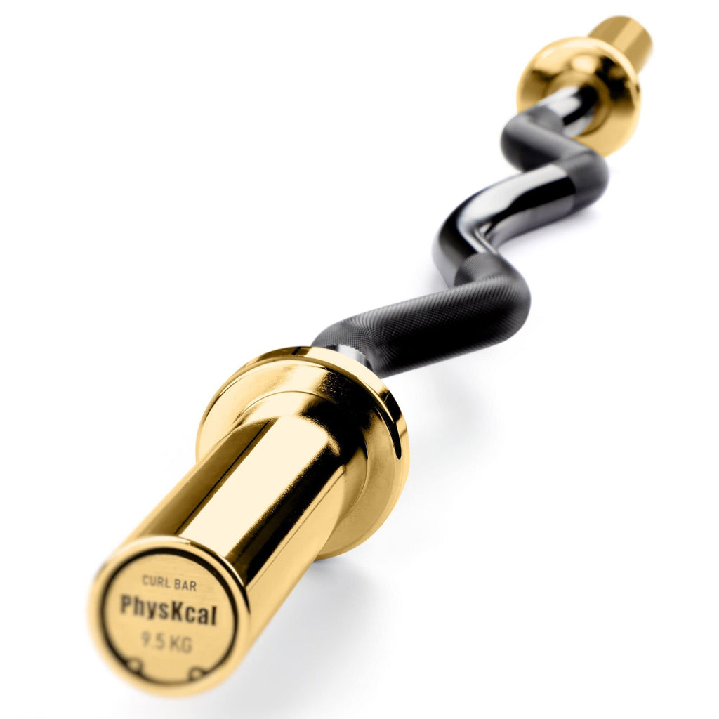 PhysKcal 1.2m Super EZ Curl Olympic Bar for 50mm Plates - Gold & Black