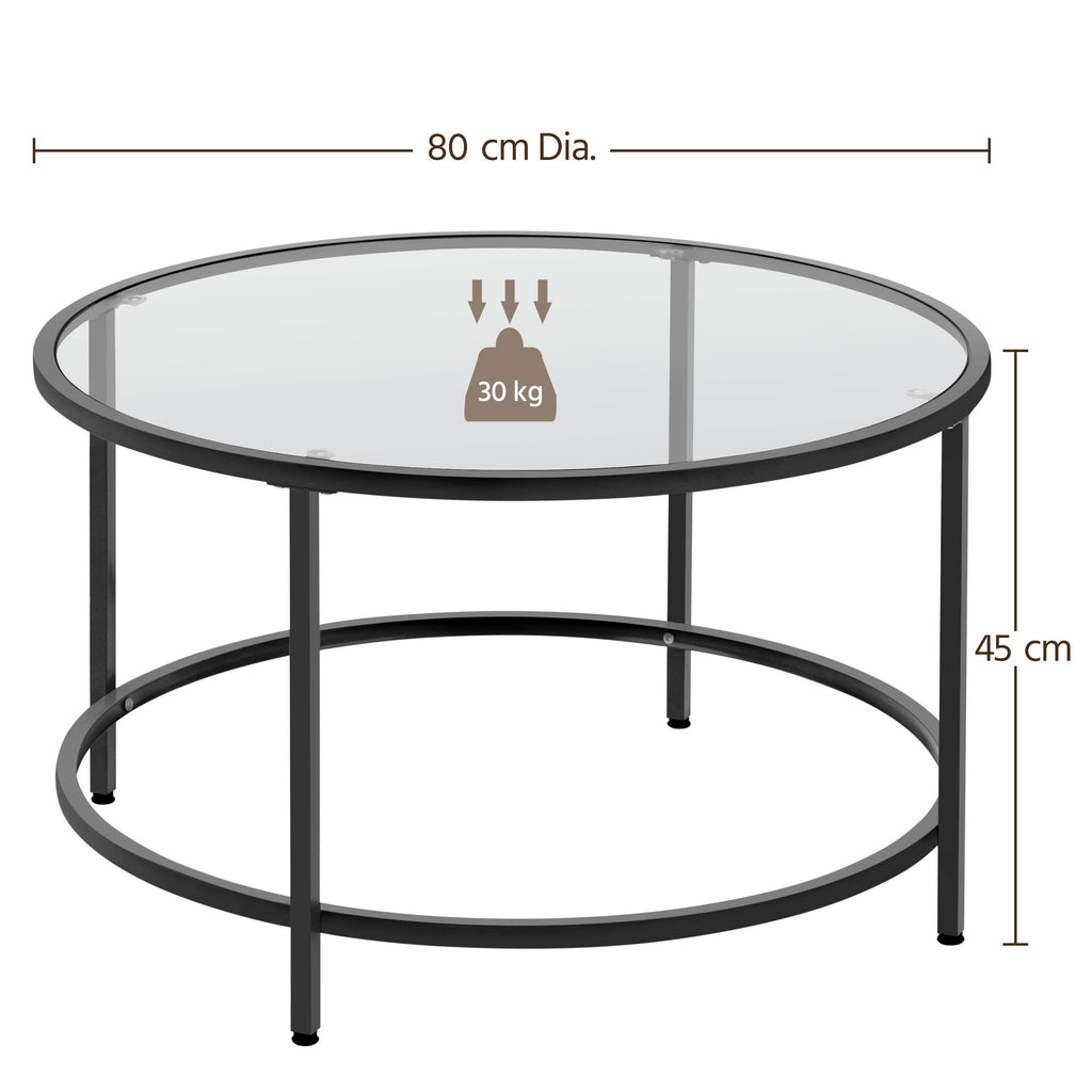 Yaheetech Round Coffee Table Black - image 5