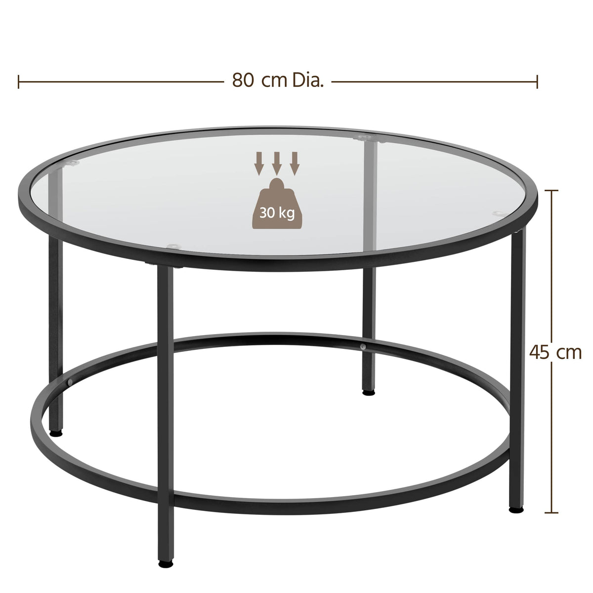 Yaheetech Round Coffee Table Black - image 5