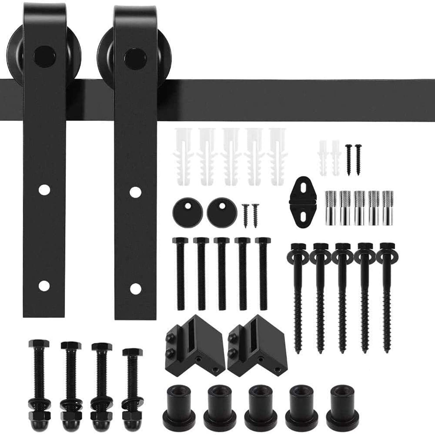 Sliding Barn Door Hardware Kit | Matte Black Carbon Steel