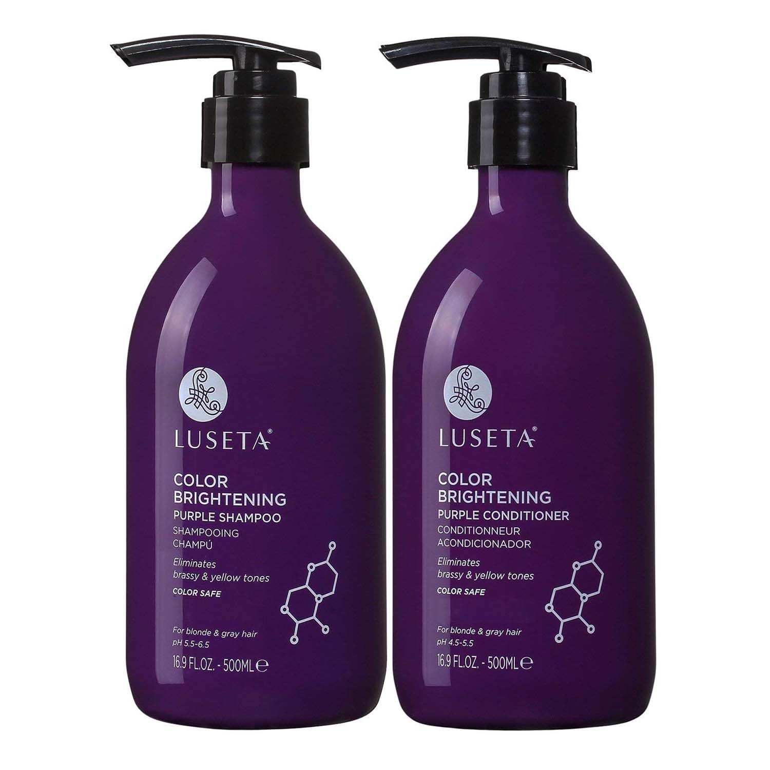 Luseta Purple Shampoo and Conditioner Set - Brass Toning for Blonde Hair