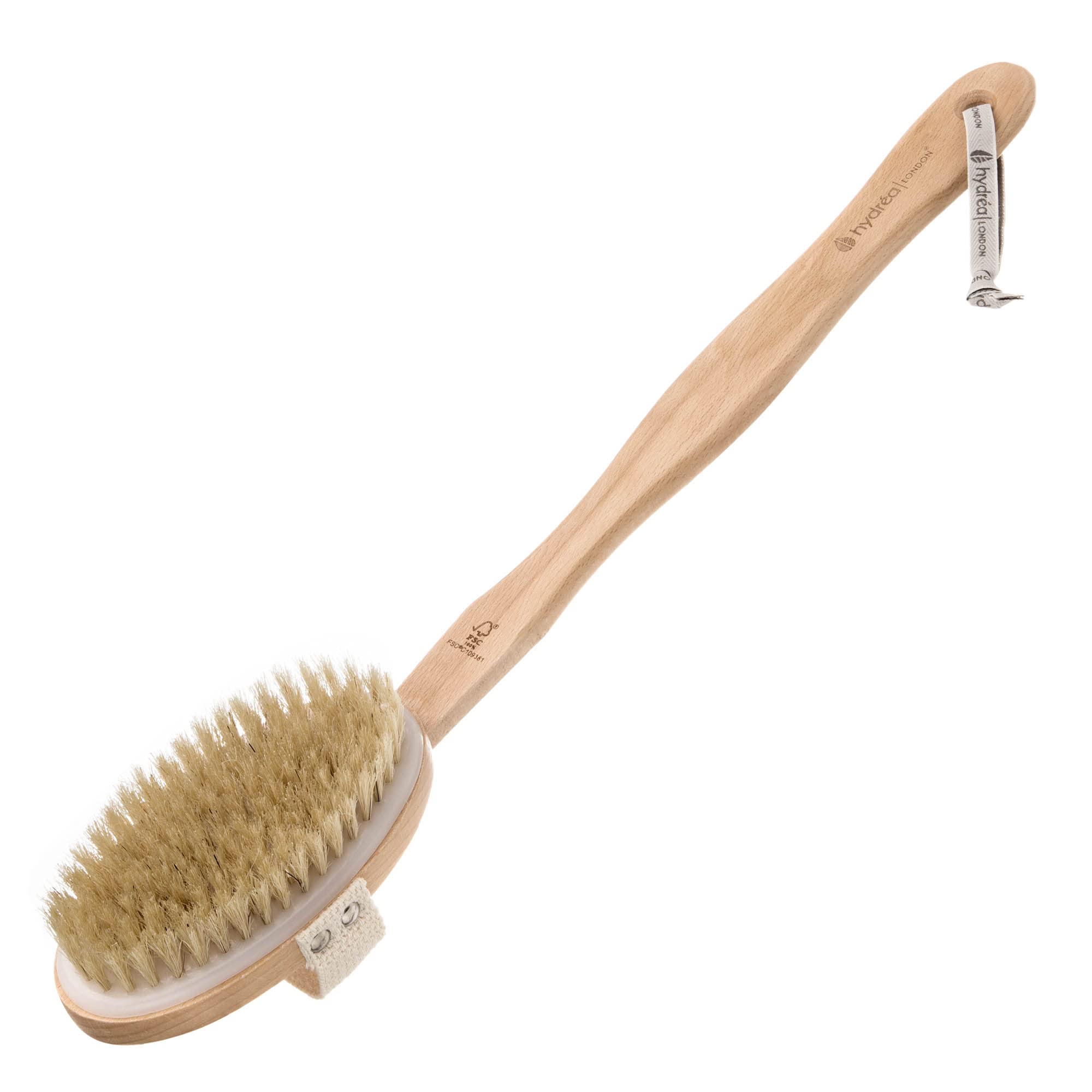 Hydrea London Body Brush – FSC Beechwood Back Scrubber with Natural Bristles