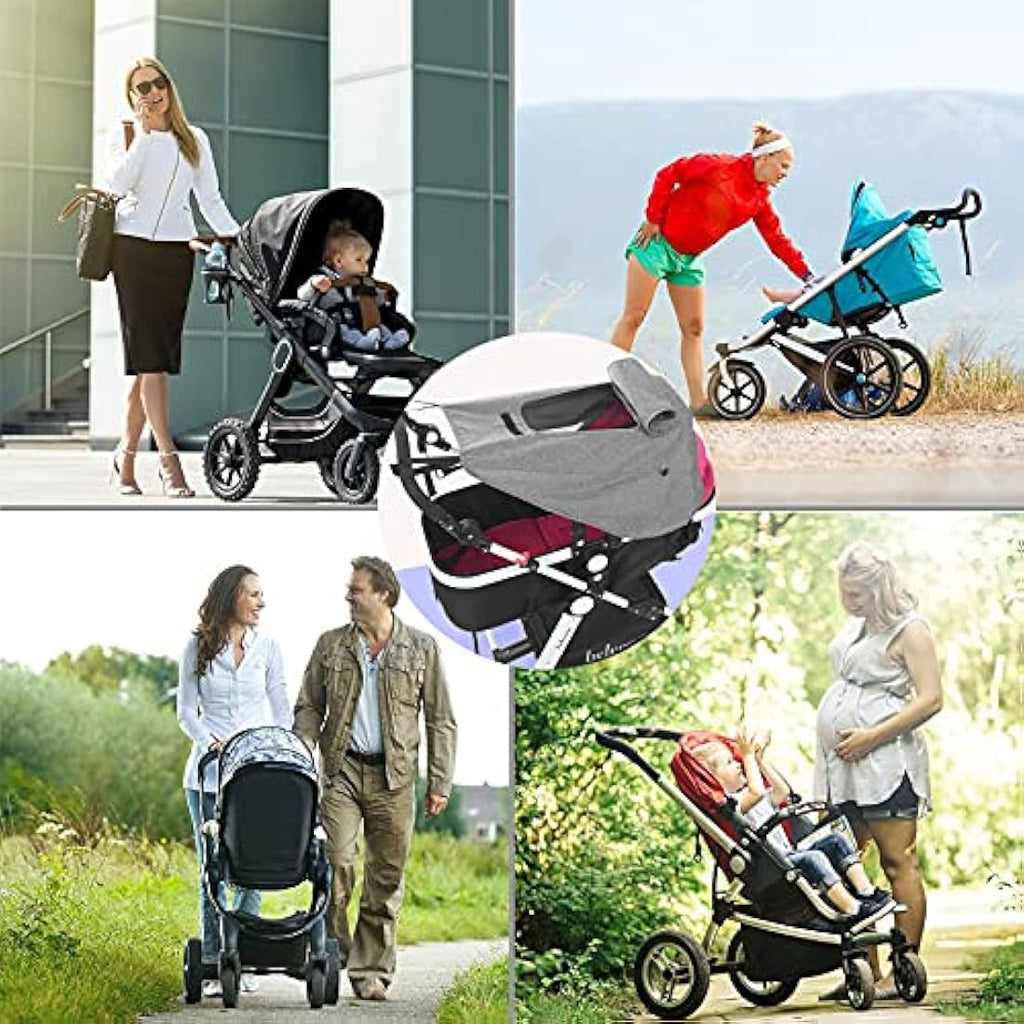 Universal Pram Sunshade – UV 50+ Stroller Cover, Grey