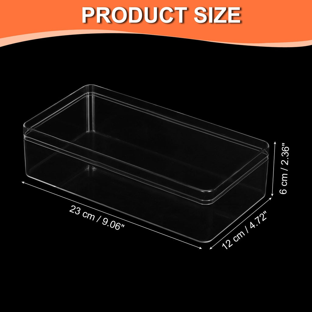 PATIKIL Acrylic Box with Lid 9.06" x 4.72" x 2.36", Clear Acrylic Display Boxes Plastic Square Cube Containers Storage Organizer for Candy Tiny - image 2