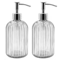 Jolof Store 2-Pack Glass Soap Dispenser | 14oz Refillable Hand Soap Jar