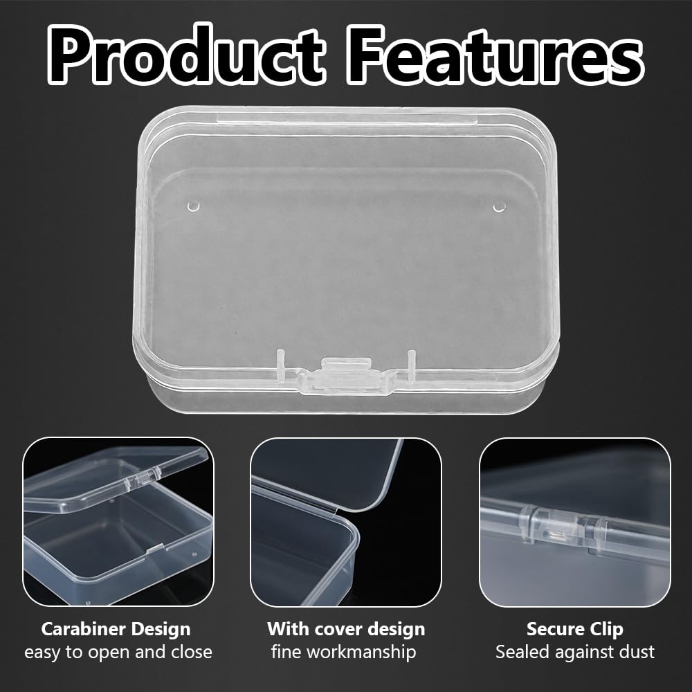 WYAN 18Pcs Transparent Boxes, Bead Storage Box, Containers Rectangle, Containers Box Case with Flip-Up Lids, Storage Containers - image 3
