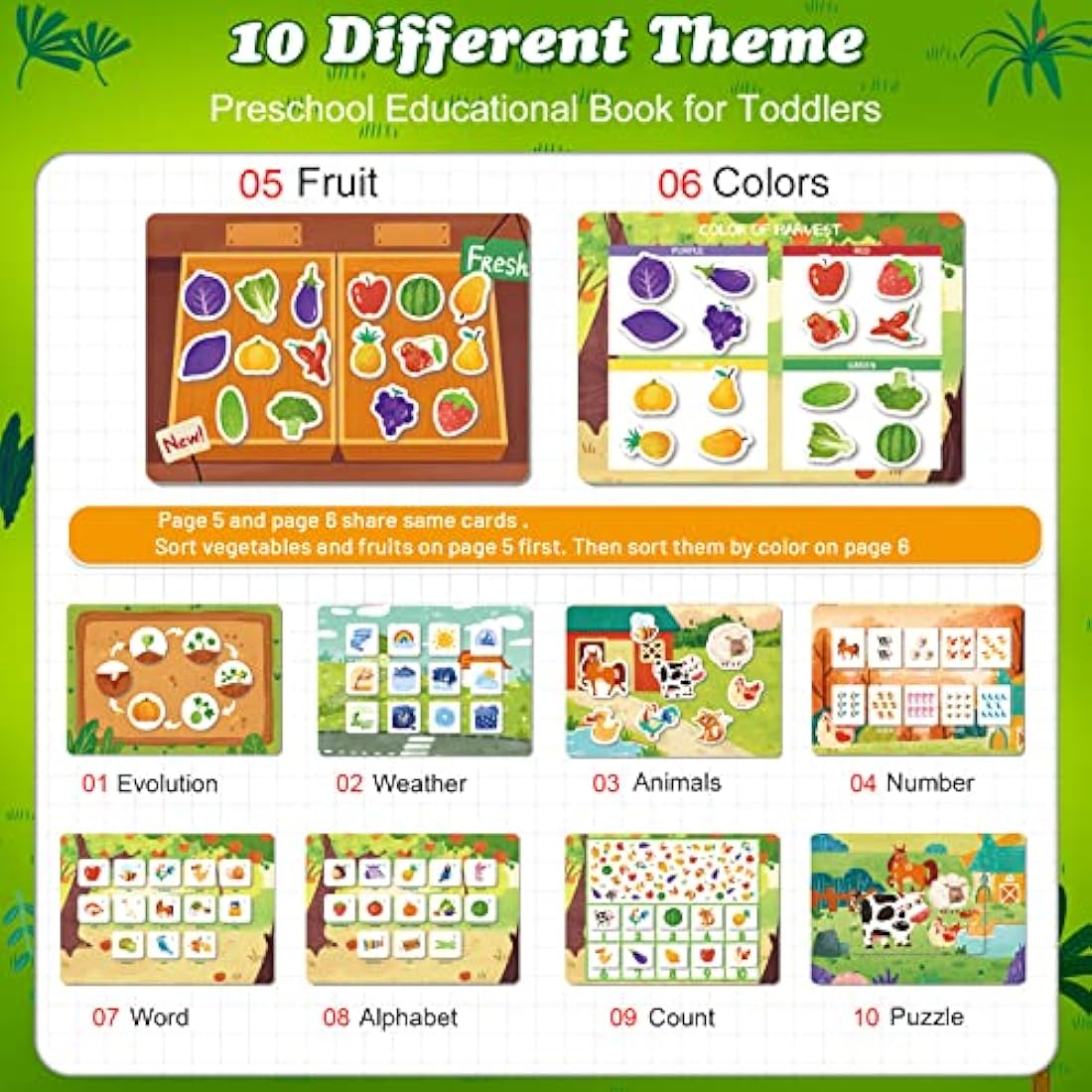 ASTARON Montessori Busy Book – Farm Theme Toddler Learning Activity Toy