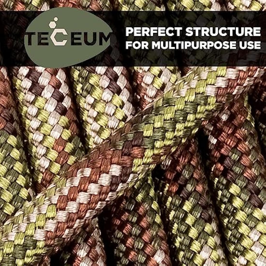 TECEUM 550lb Paracord – 4mm Nylon Tactical Survival Rope for Camping