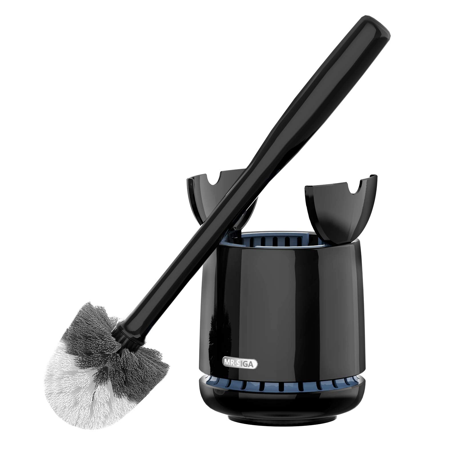 MR.SIGA Toilet Bowl Brush and Holder – Durable Bristles & Solid Handle, Black