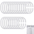 Plastic Shower Curtain Rings – Rust-Proof C-Shape Bathroom Hooks