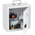 Uniclife Wall Mount Medicine Cabinet | Lockable Steel First Aid Storage Box