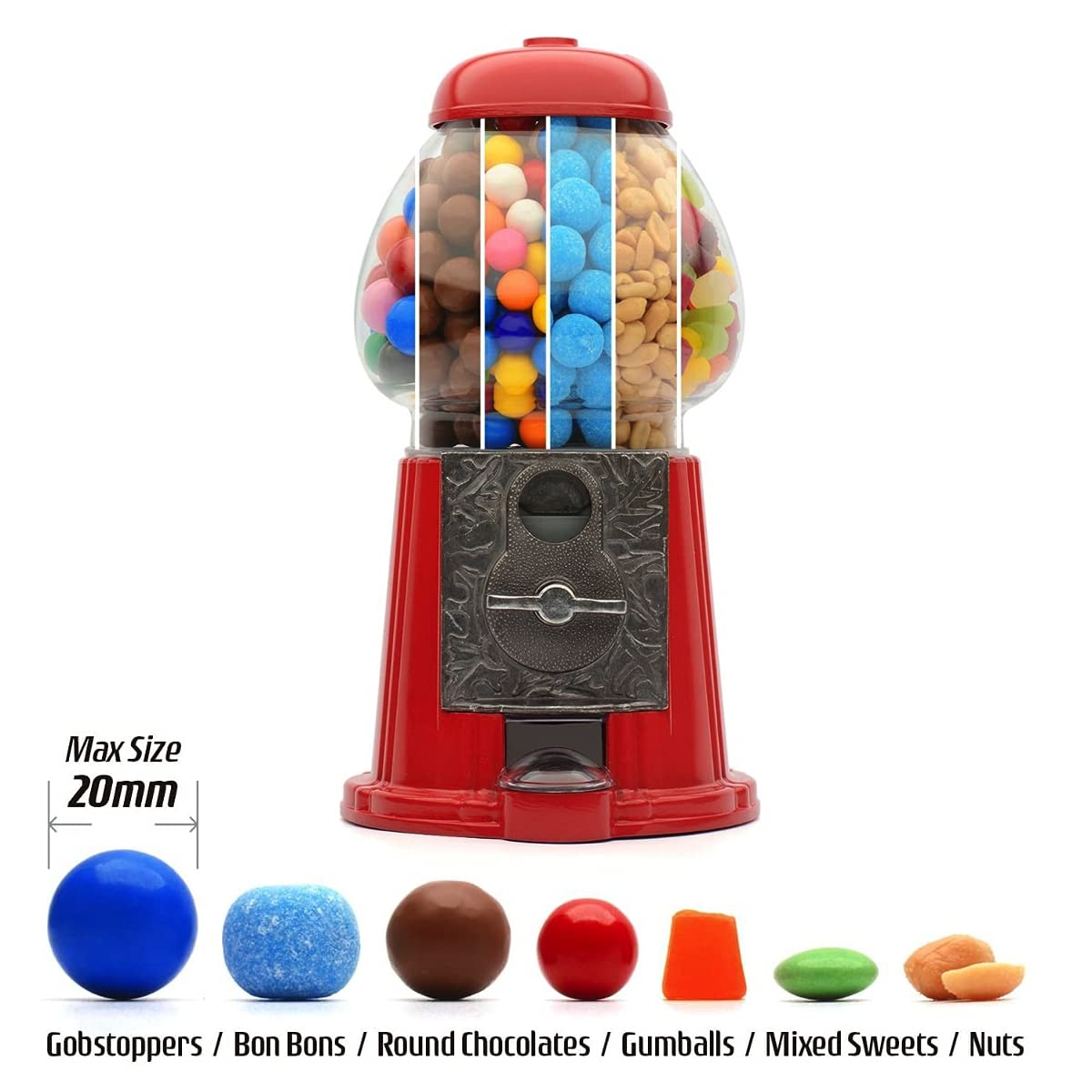 CKB LTD Large Retro Gumball Machine – Metal Sweet Dispenser & Coin Bank