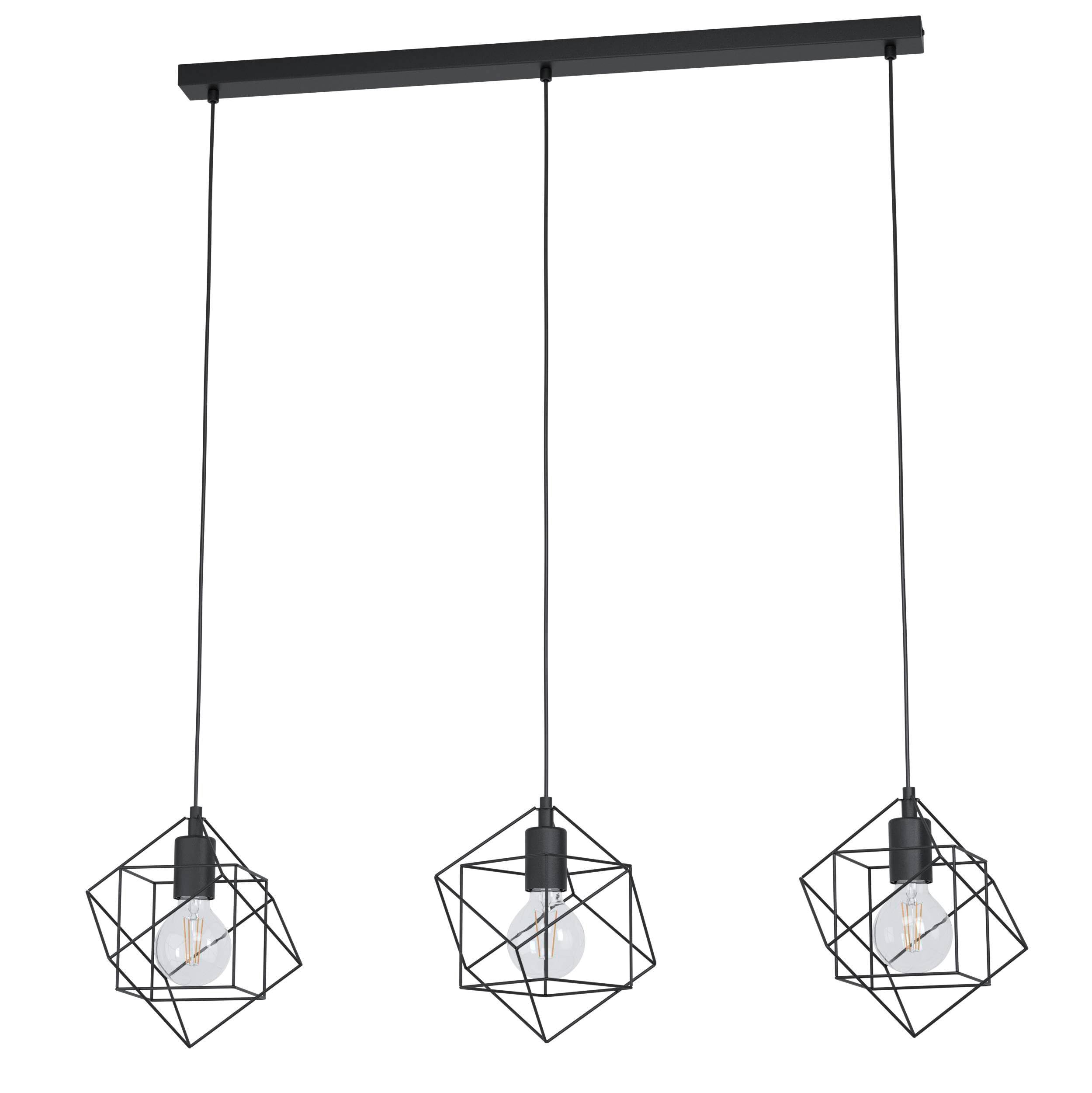 Eglo Straiton Black Steel Geometric 3-Light Pendant | Jolof Store