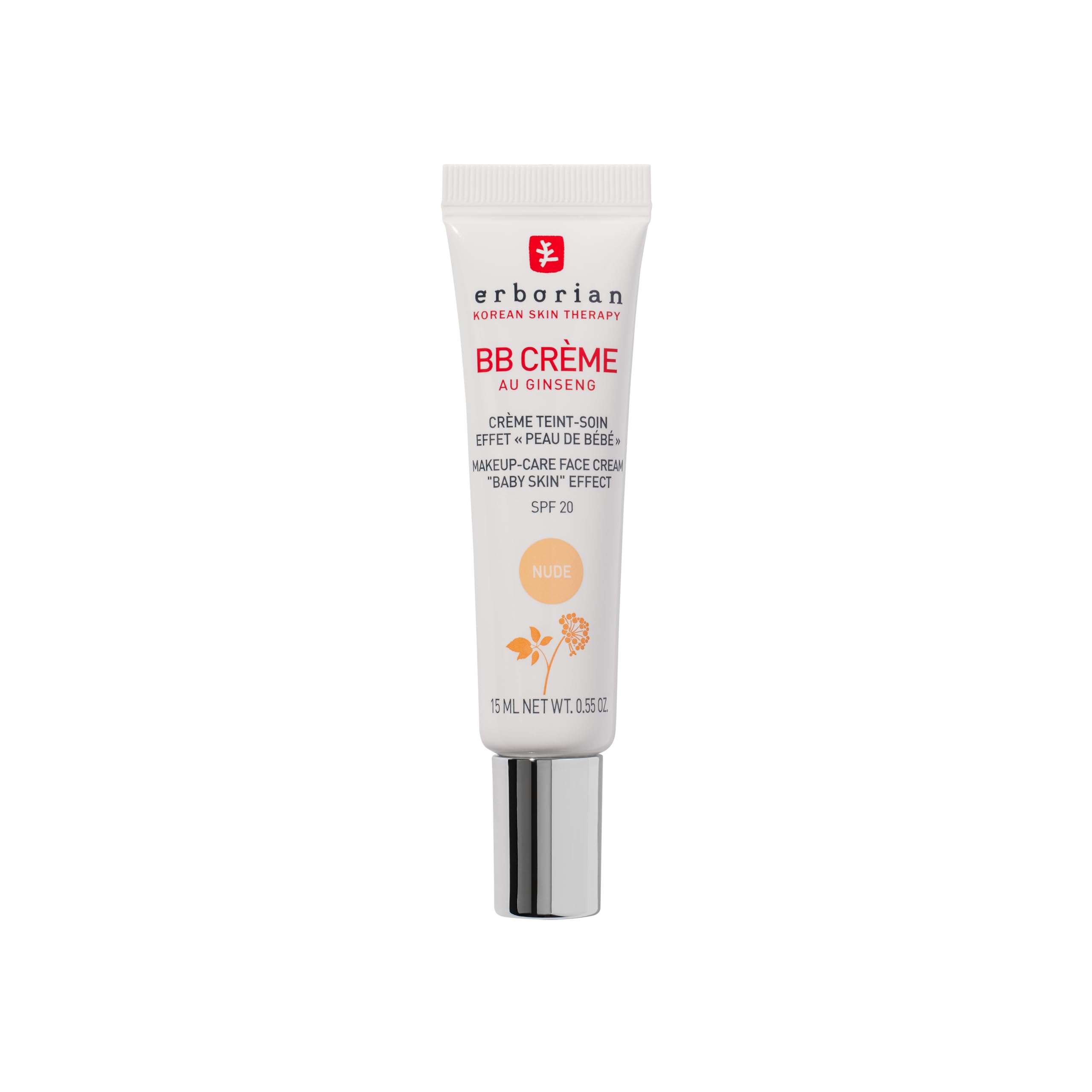 Erborian BB Cream with Ginseng – 5-in-1 SPF 20 Face Makeup, Nude 15ml