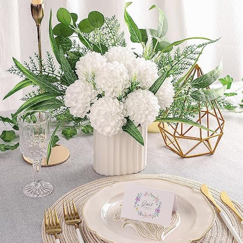 N&T NIETING 20pcs White Foam Dahlia Artificial Flowers for Wedding Decor