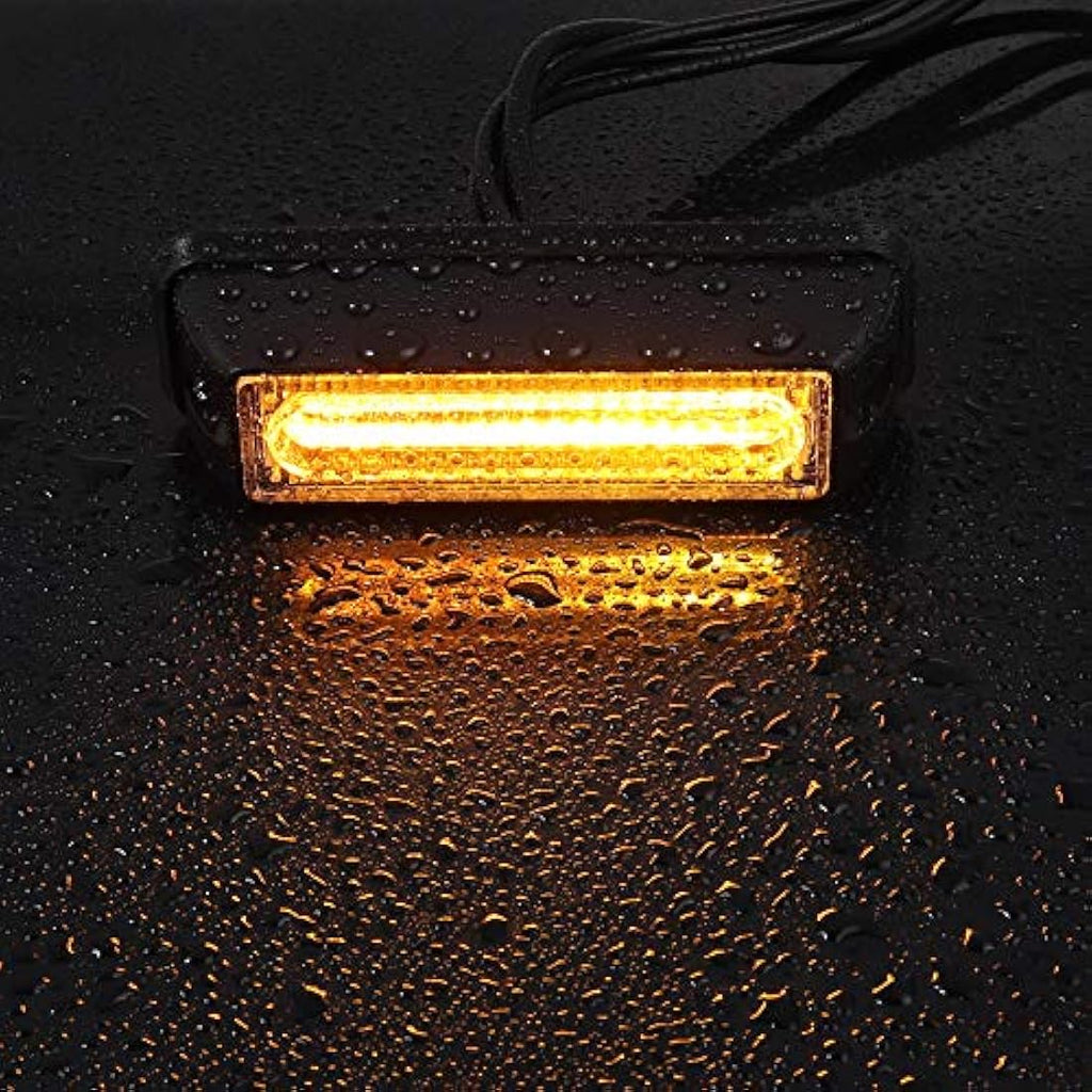 Justech 4PCS Amber COB Emergency Grill Lights – 18 Flash Modes for Trucks