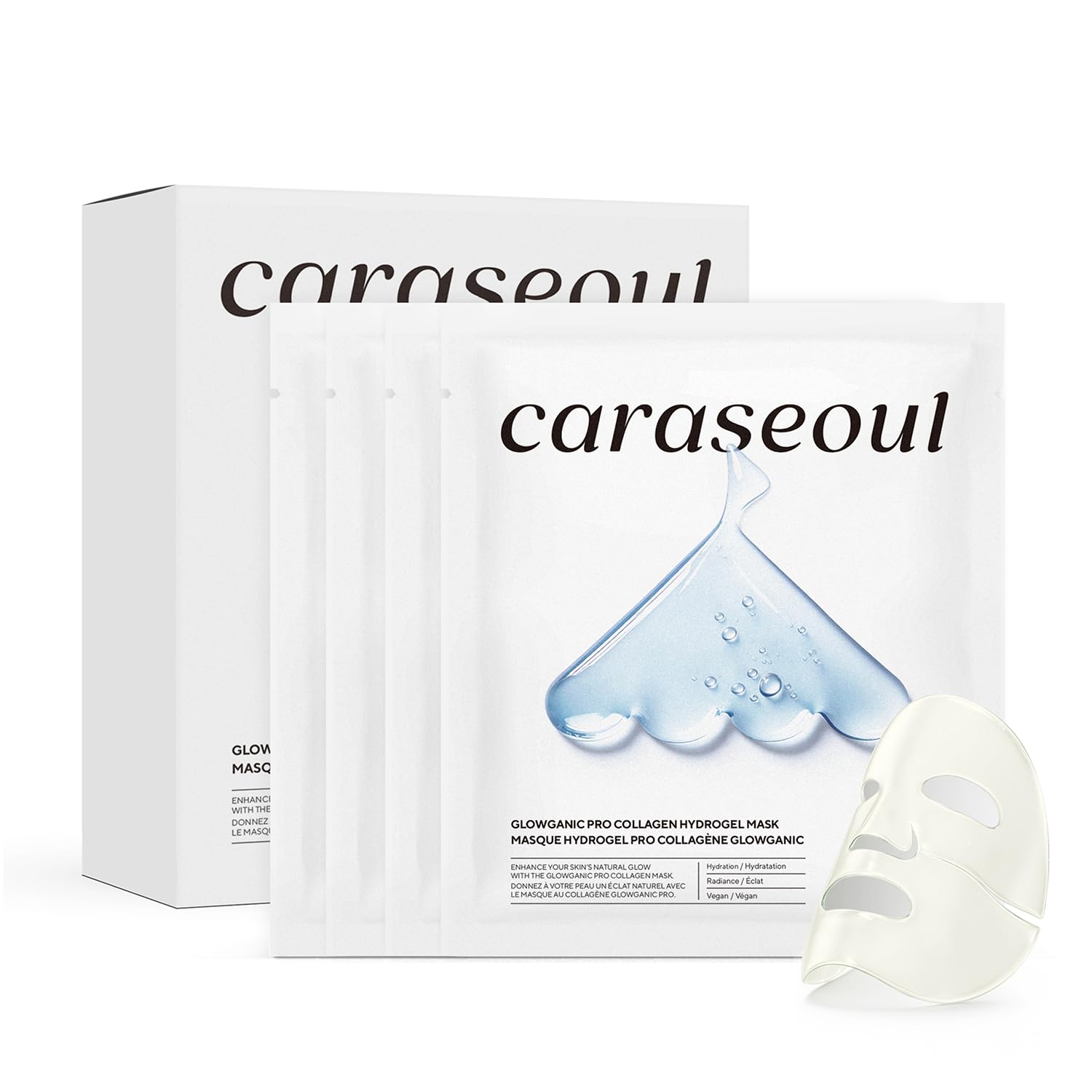 caraseoul Glow Pro Collagen Hydrogel Mask | Niacinamide & Vegan K-Beauty
