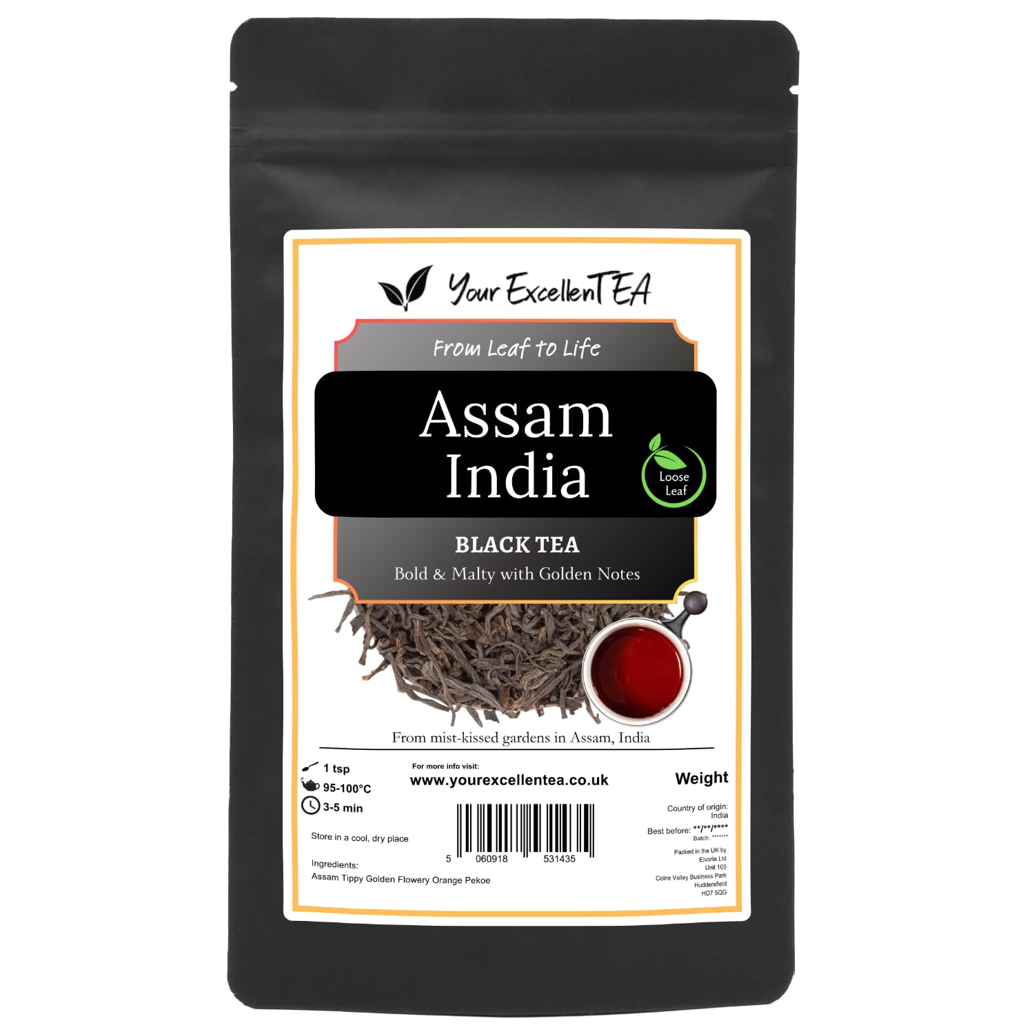 Assam Black Tea | TGFOP Loose Leaf Dried Leaves - 500g