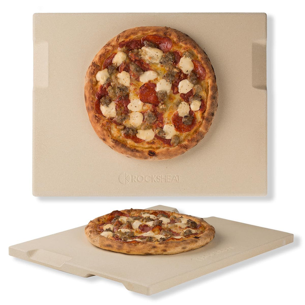 ROCKSHEAT Rectangular Pizza Stone - 30x38cm Baking Stone for Oven & Grill