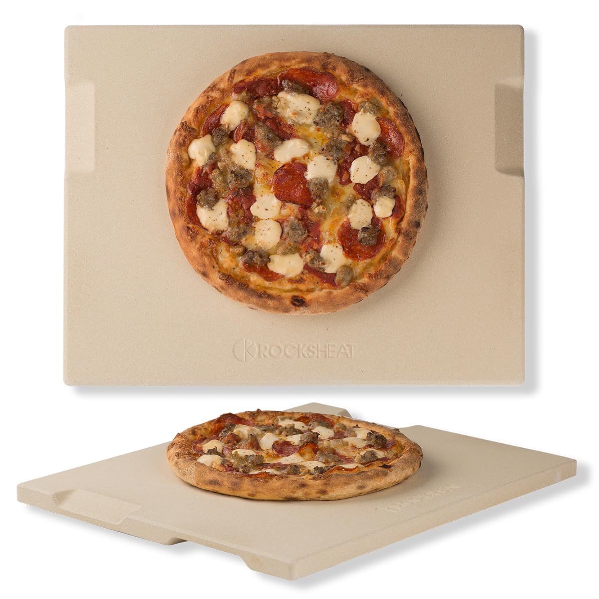 ROCKSHEAT Rectangular Pizza Stone - 30x38cm Baking Stone for Oven & Grill
