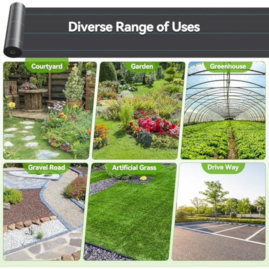 iropro Heavy Duty Weed Control Membrane – 3m x 10m Woven Ground Cover